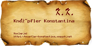 Knöpfler Konstantina névjegykártya